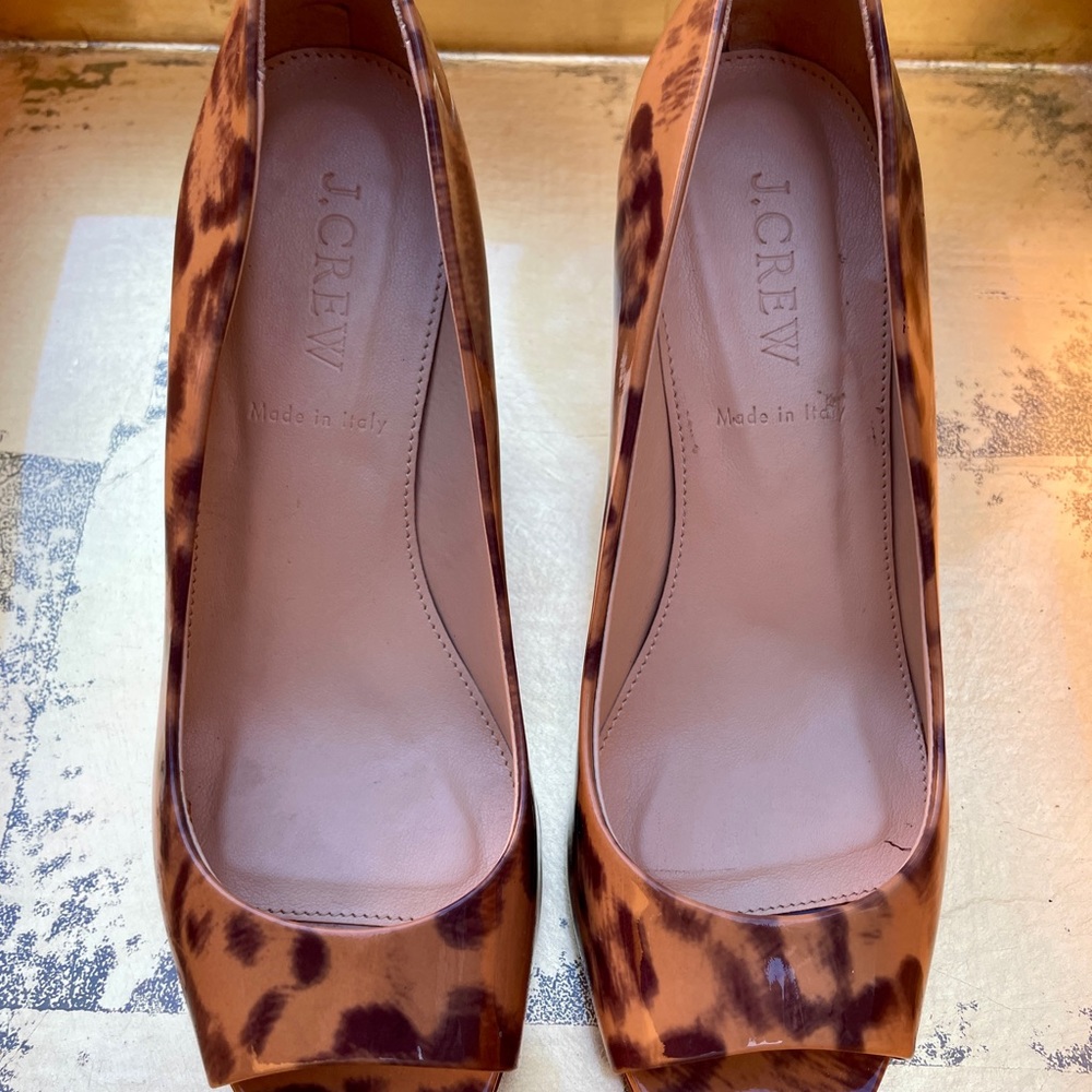 Peep toe J. Crew Cheetah Pumps